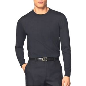 SUITSUPPLY 100% Merino Wool Crewneck Knit Sweater Navy Blue XL